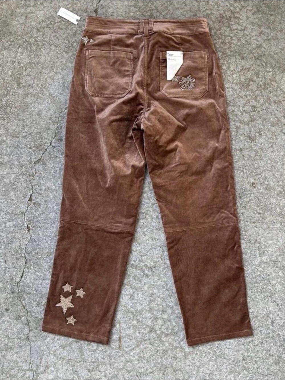 Pilcro The Wanderer Brown  Straight Leg Cords w/ Gold Bead Embroidery. NWT - Picture 3 of 8